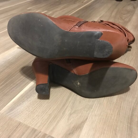 Greenwich Village Ladies Brown/Tan Leather Boots Size 9B - Picture 7 of 7